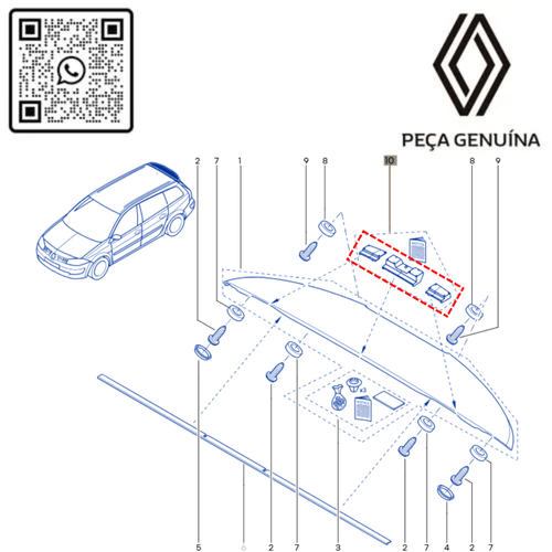 RN 02987R 960402987R GUARNI€AO AEROFOLIO TRASEIRO MEGANE II GRAND TOUR 06-13 - 3